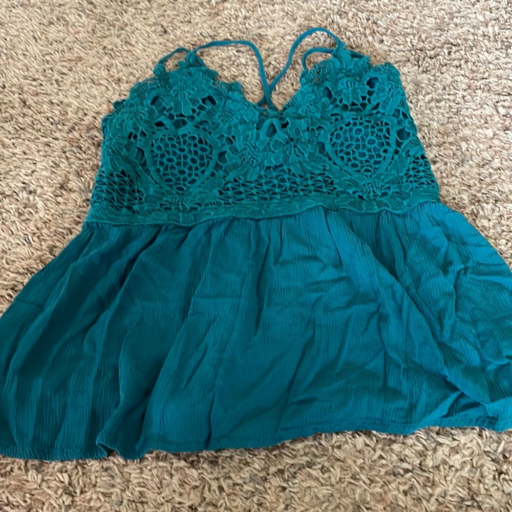 Maurices Teal Lace Tank